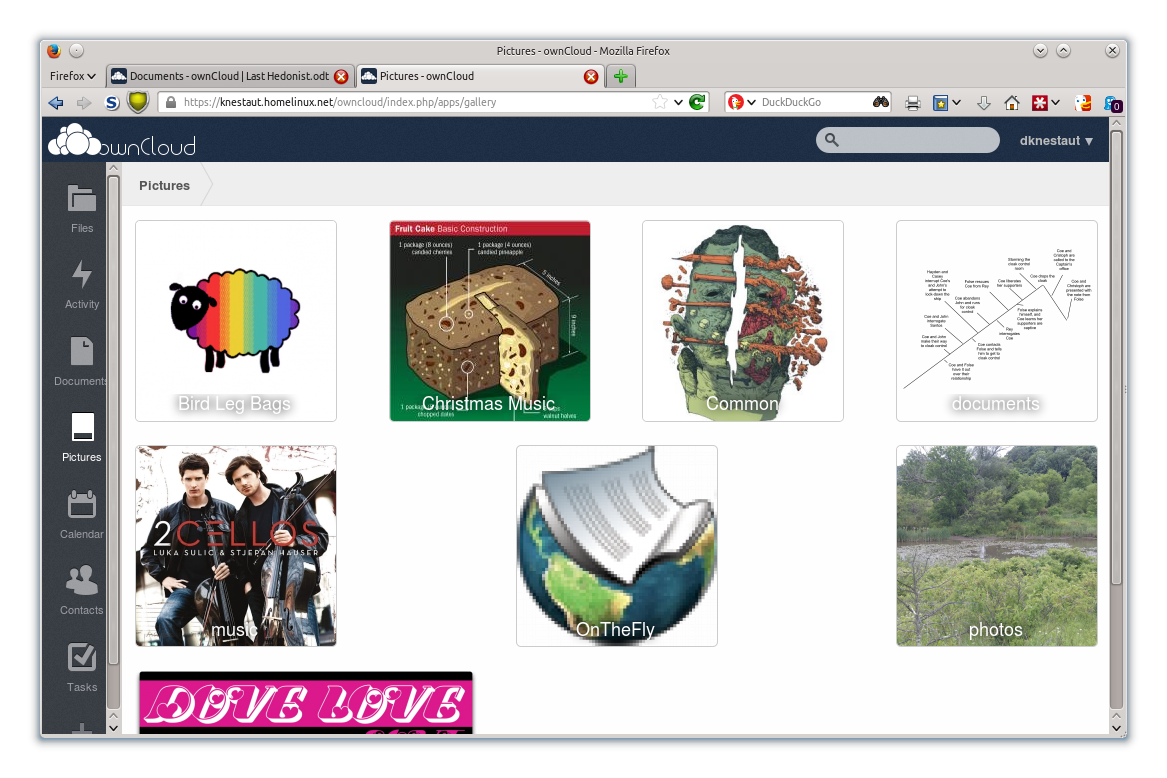 Screen shot of ownCloud Pictures
